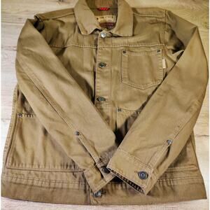 Iron & Resin Rambler Jacket Duck Canvas Workwear MotoTrucker Brown SZ M